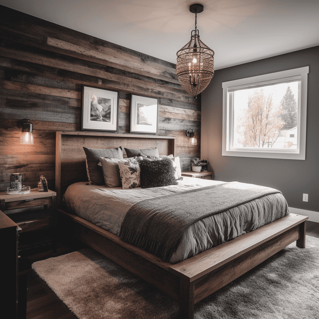 dark wood headboard bedroom ideas