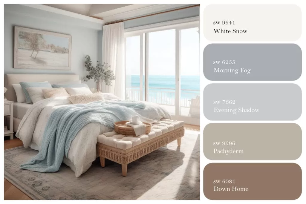 bedroom color schemes white walls