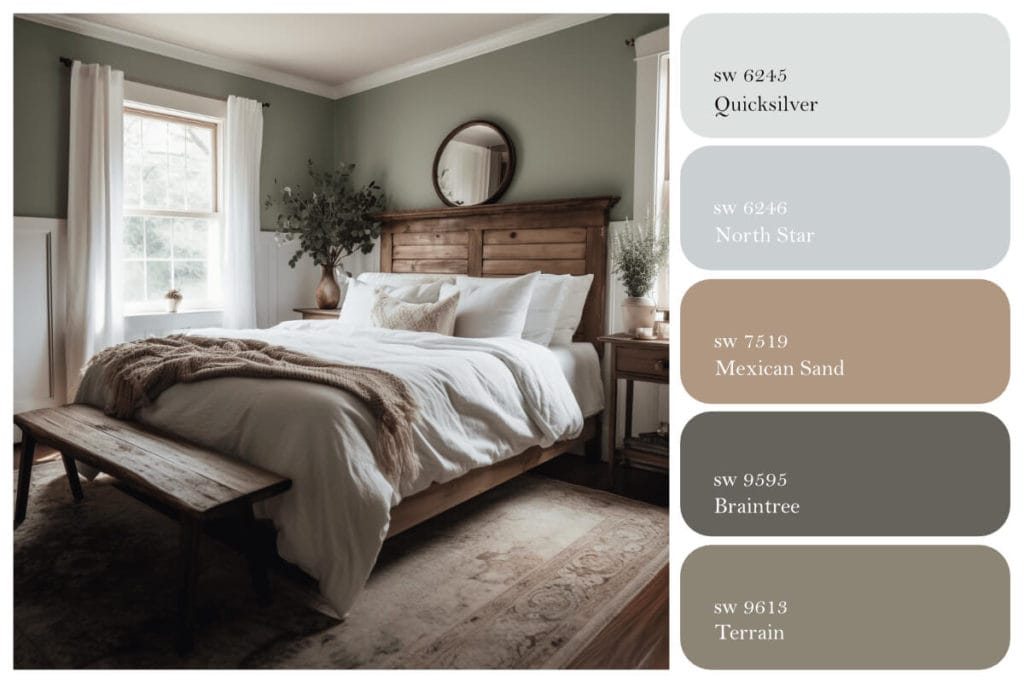bedroom color schemes with dark brown furniture