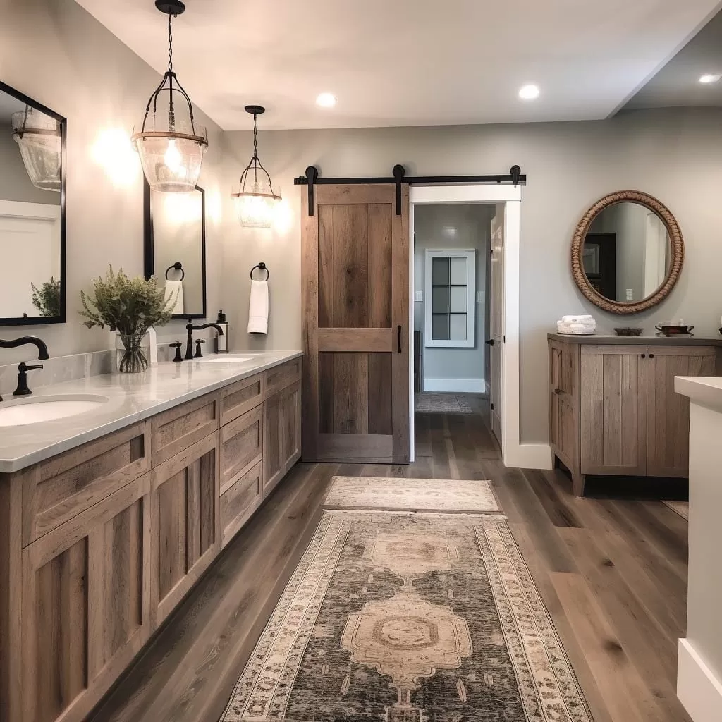 farmhouse rustic bathroom tile ideas