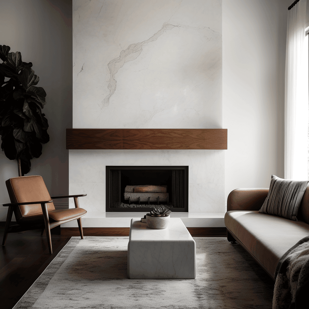 fireplace design with tv above