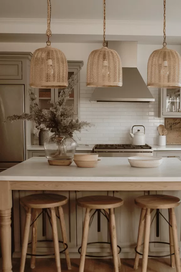 farmhouse kitchen island with seating
