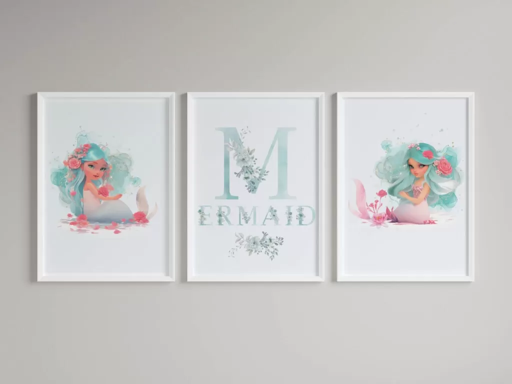 free printable mermaid wall art free printable plant wall art