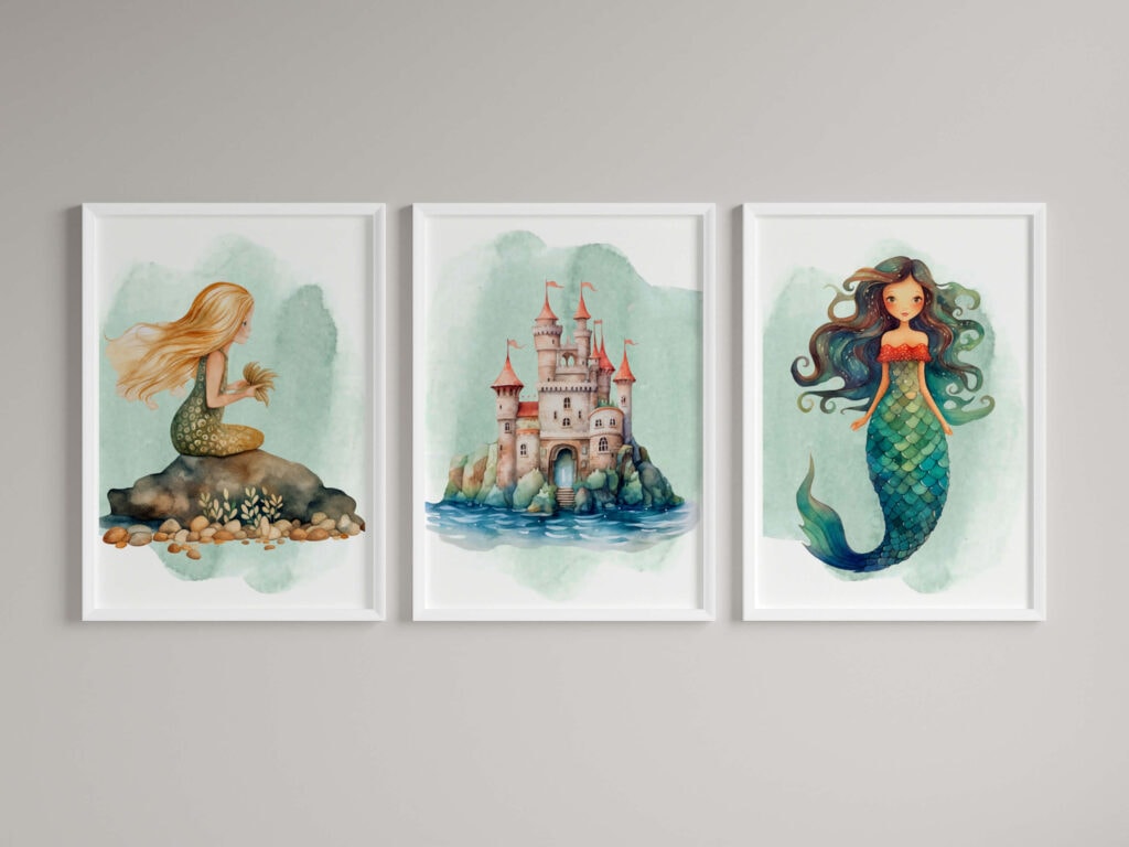 large mermaid wall art