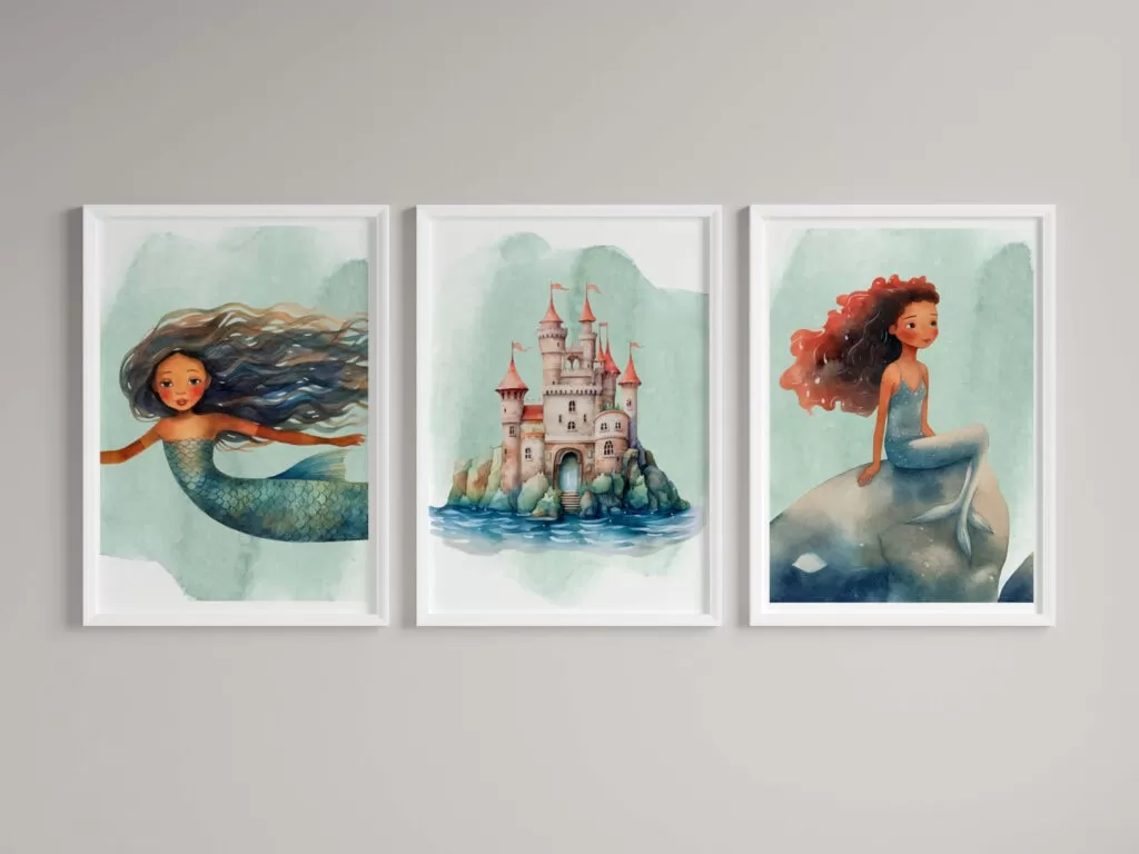 free printable mermaid wall art mermaid art drawings