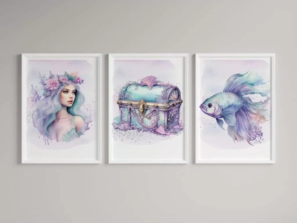 free printable mermaid wall art mermaid print wall hanging