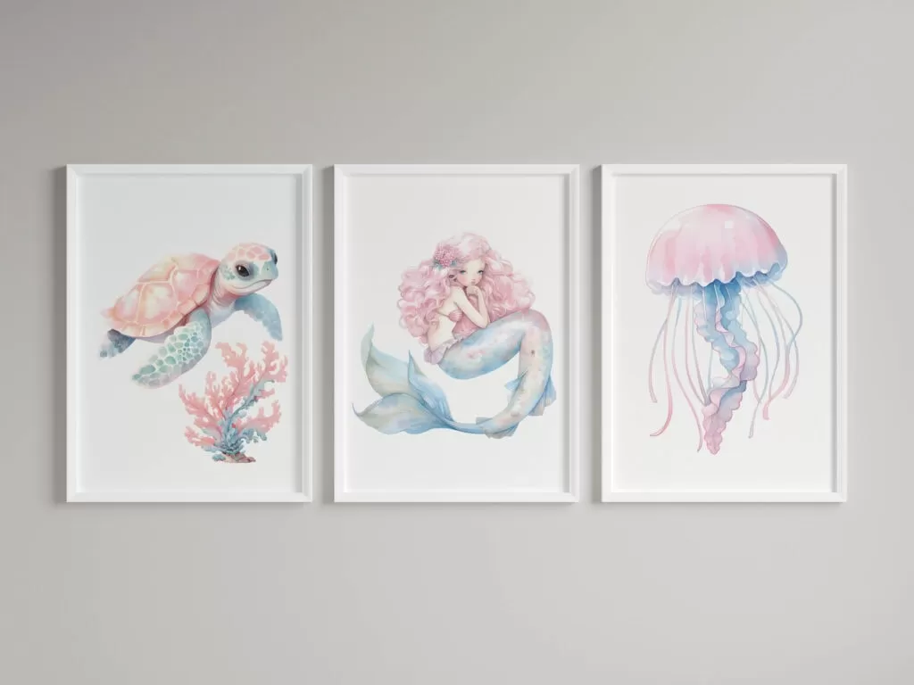 free printable mermaid wall art mermaid theme ideas