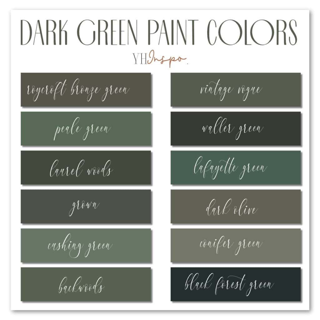 DARK GREEN PAINT COLORS