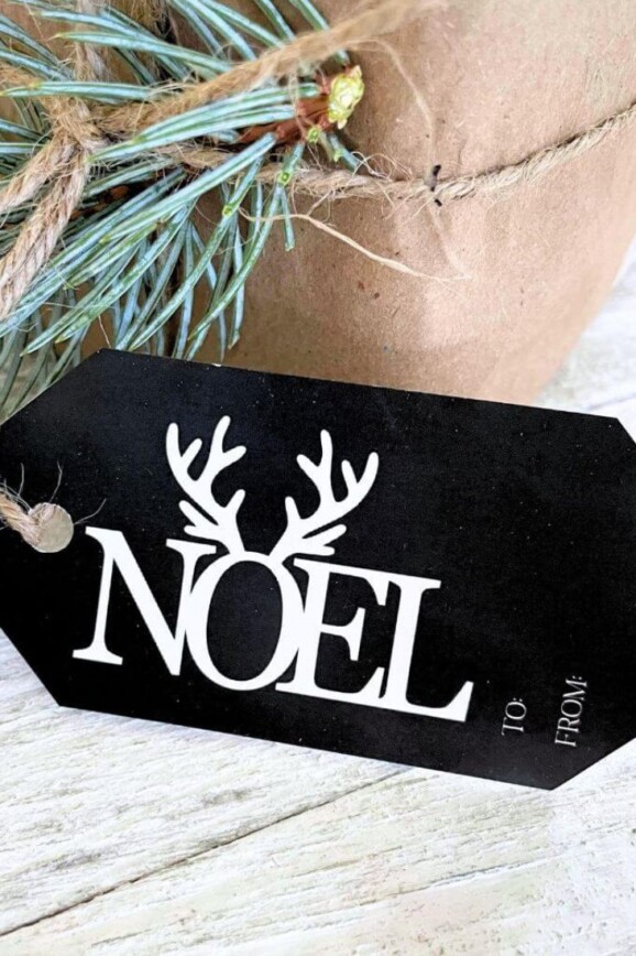 free printable black and white christmas tags