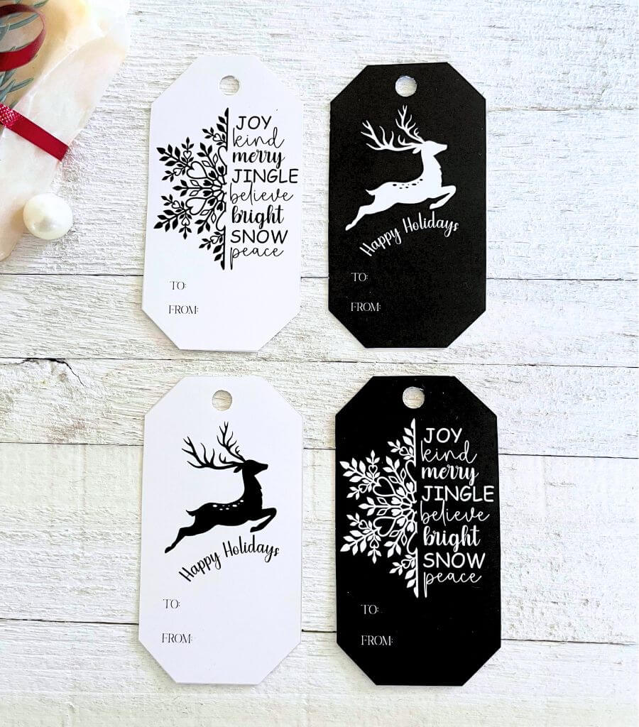 free printable christmas tags templates black and white