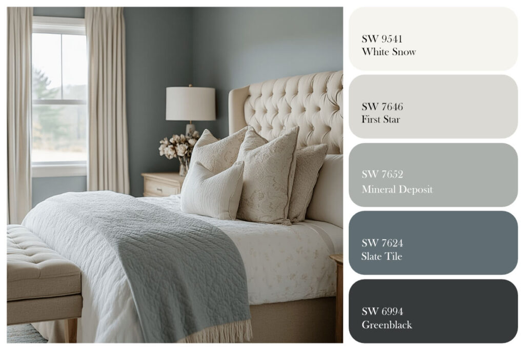 blue colors for a romantic bedroom