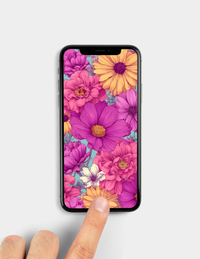 pink and purple flower wallpaper iphone